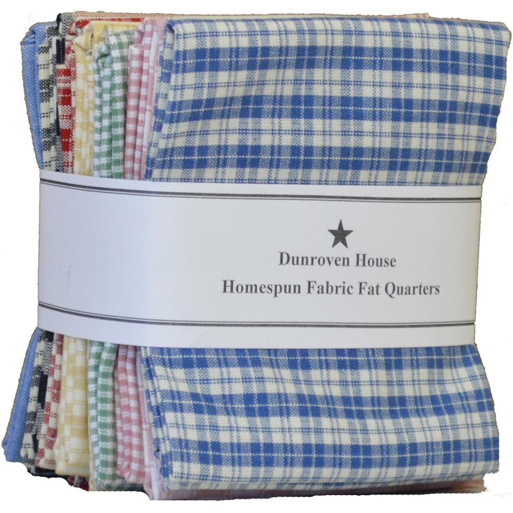 White & Cream Homespun Fat Quarters 12pcs