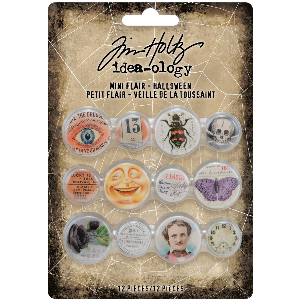 Idea-Ology Mini Flair Buttons 12/Pkg by Tim Holtz