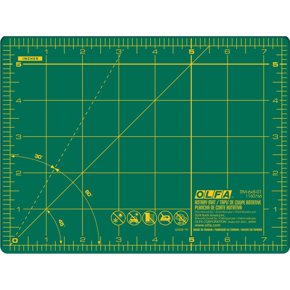 Olfa Self-Healing Rotary Cutting Mat - Green, 6 x 8