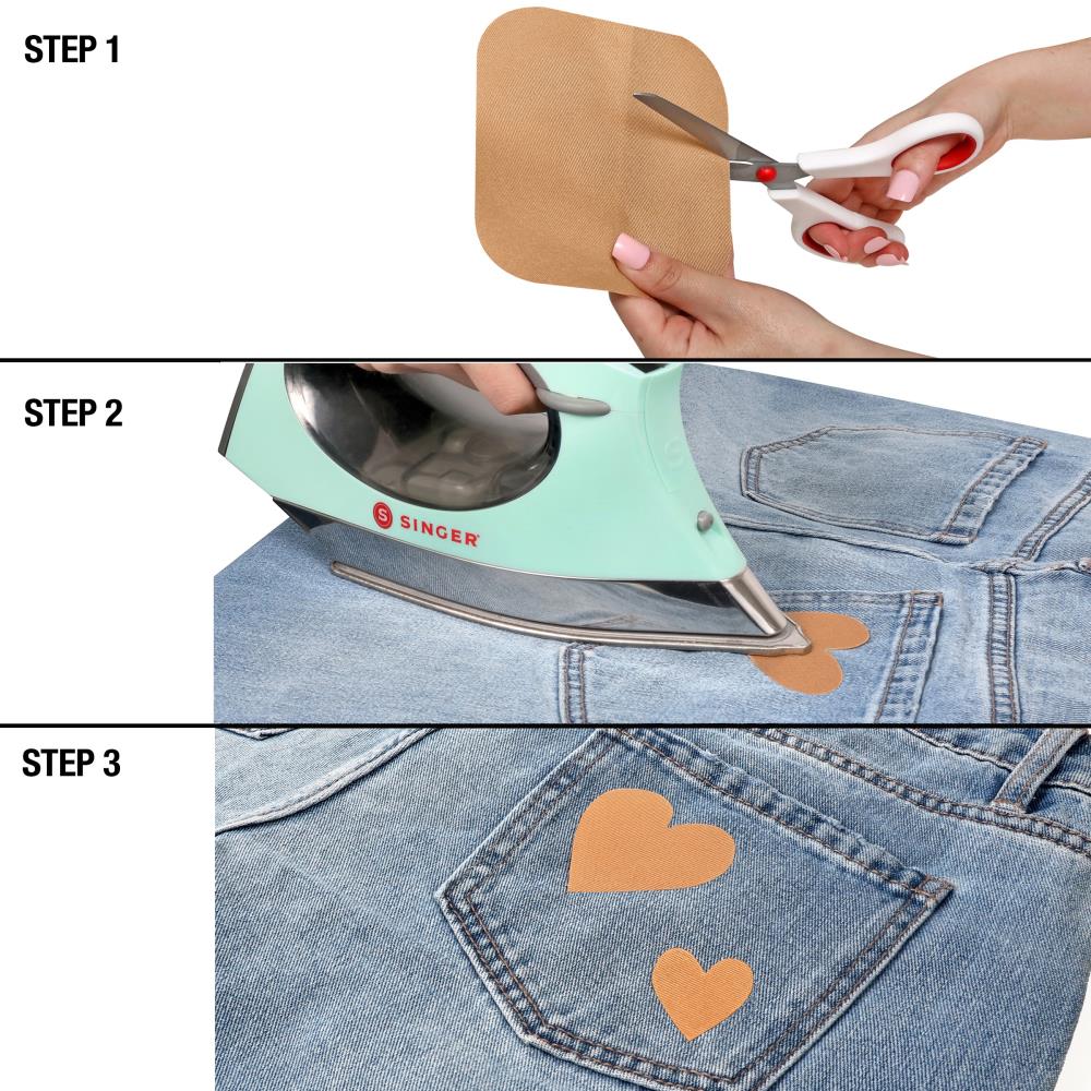 SINGER Iron-On Light Twill Patches 5"X5" 5/Pkg