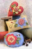 BIG Flowers Pin Cushions - Wool Applique Pattern by Bird Brain Designs
