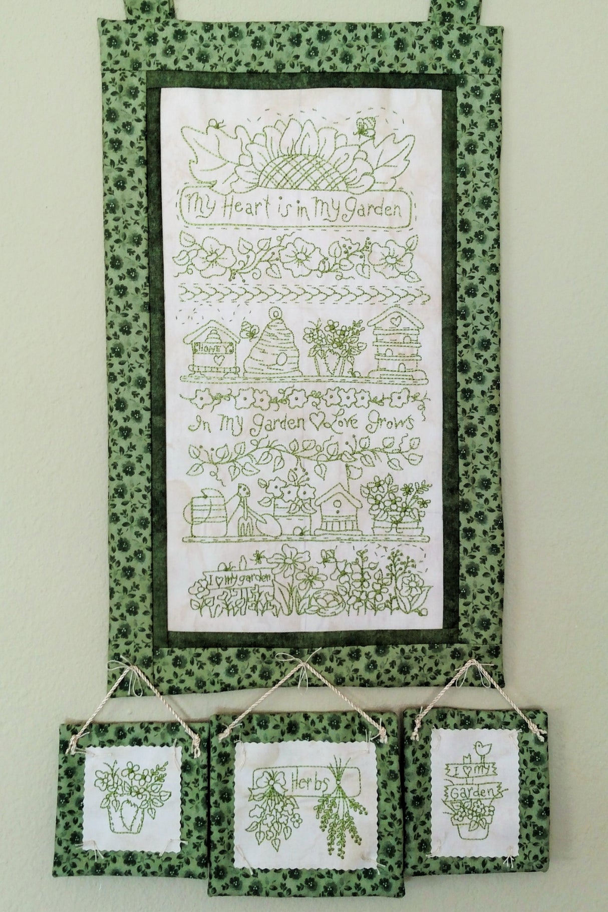 Garden Sampler GreenWork - Machine Embroidery Downloadable Pattern by Bird Brain Designs