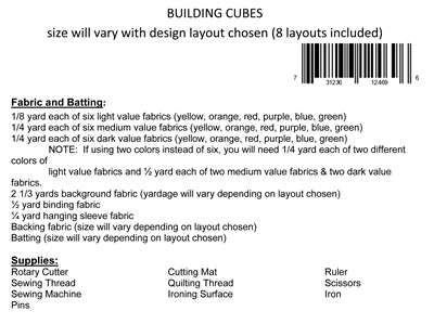 Back of the Building Cubes Quilt Pattern by Kwilt Art