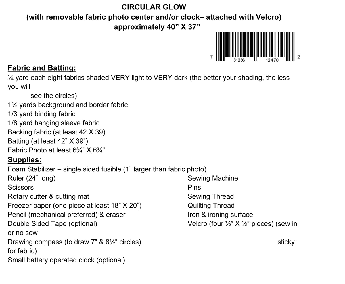 Back of the Circular Glow Quilt Pattern by Kwilt Art