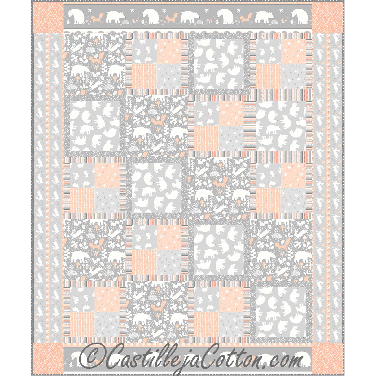 Framed Four Patch 4 Downloadable Pattern by Castilleja Cotton