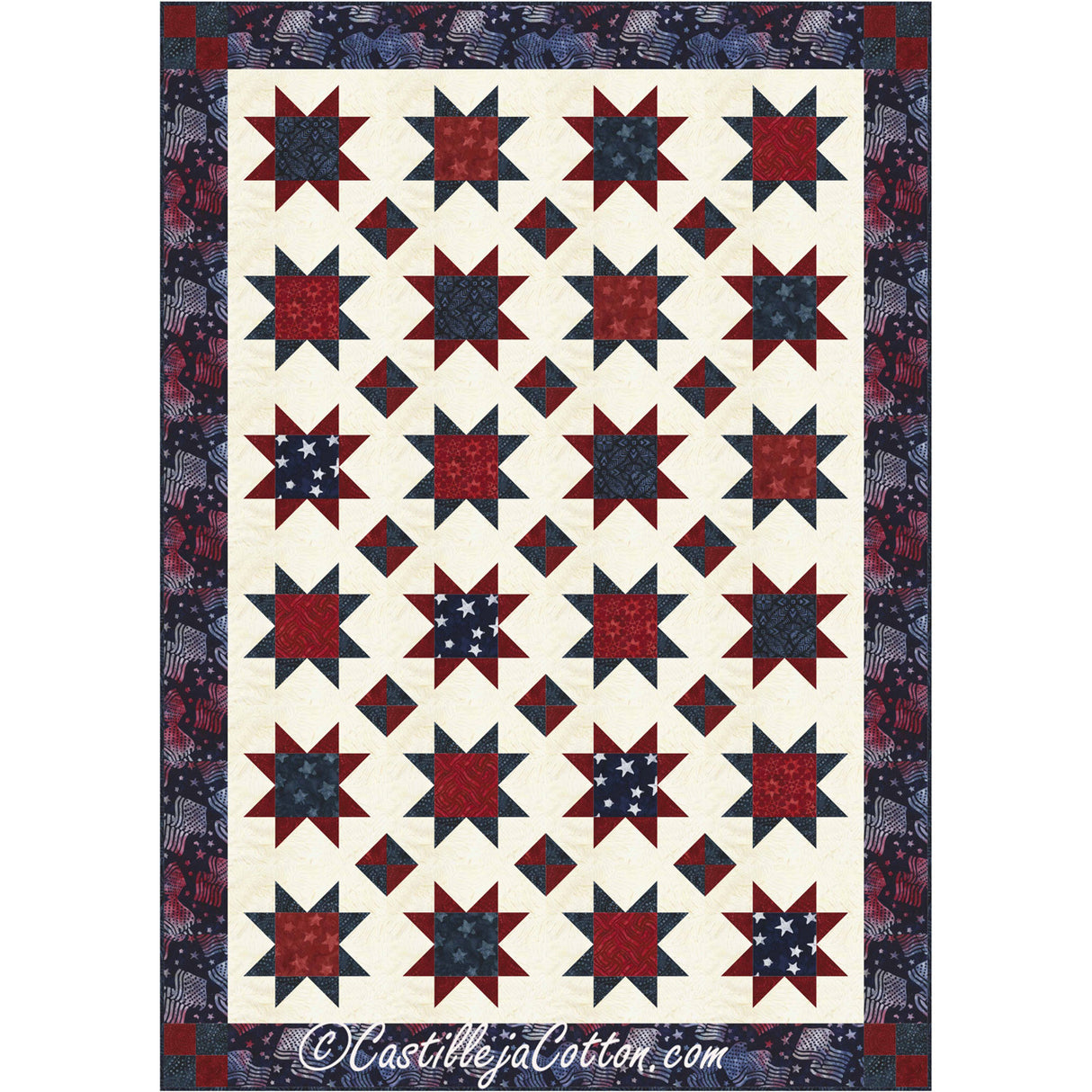 Star With Diamonds R2 Downloadable Pattern by Castilleja Cotton