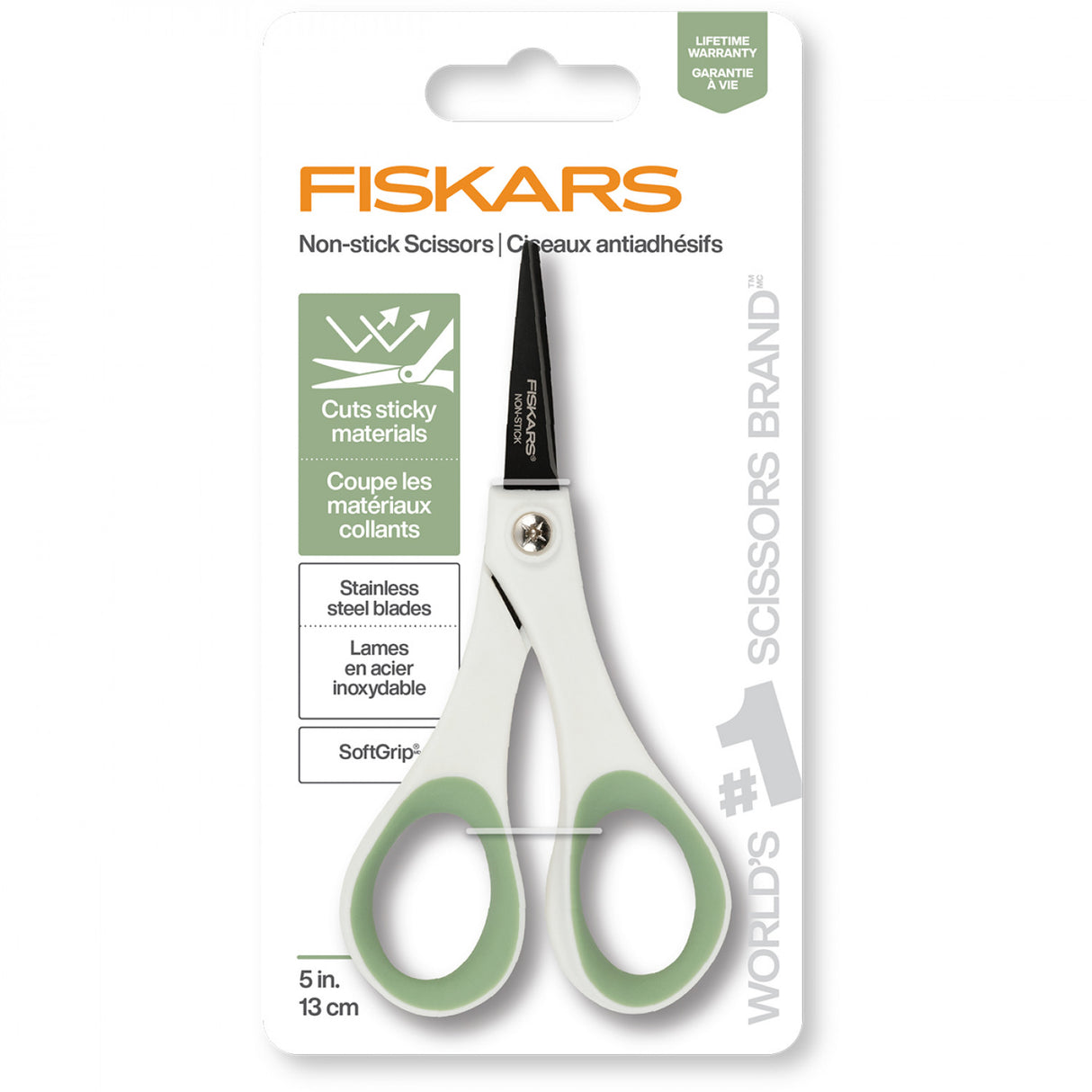 Fiskars Non-stick Titanium Softgrip Detail Scissors 5in Forest Fern by Fiskars