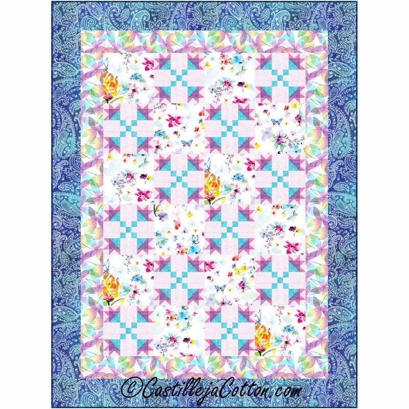 Paisley Flowers Downloadable Pattern By Castilleja Cotton