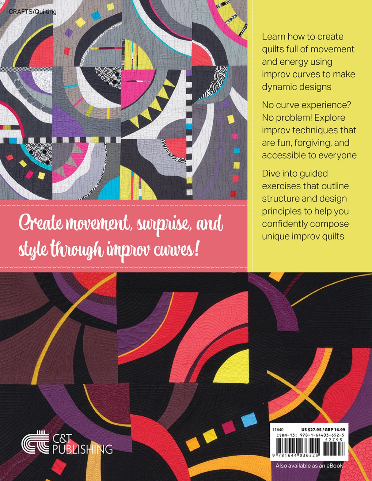 Back of the Freehand Curve Quilts by C & T Publishing