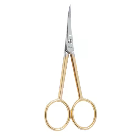Clauss Curved Embroidery Scissor Gold Plate 4-1/2in by Clauss