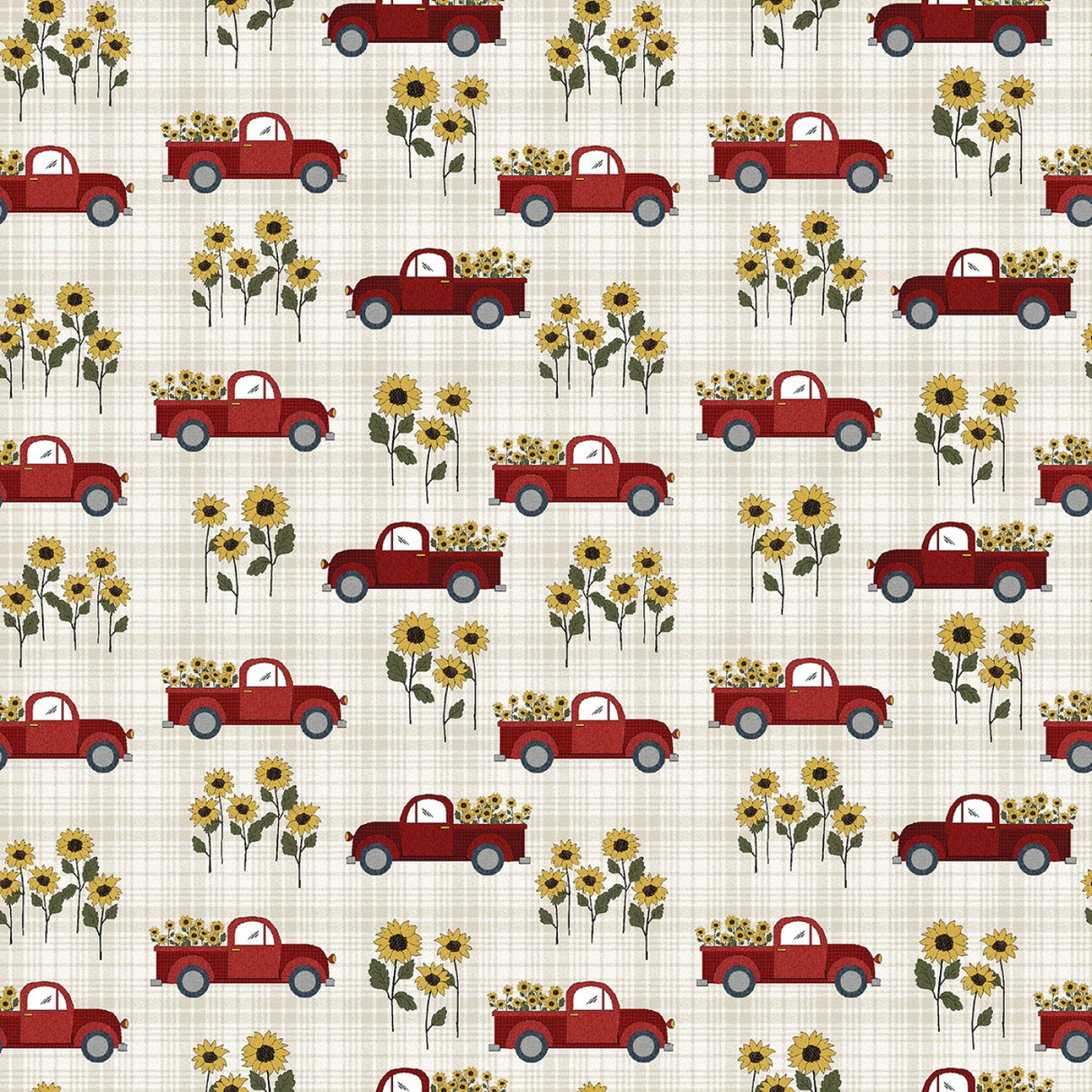 Natural Country Road Trucks Fabric by Benartex - Contempo - Kanvas