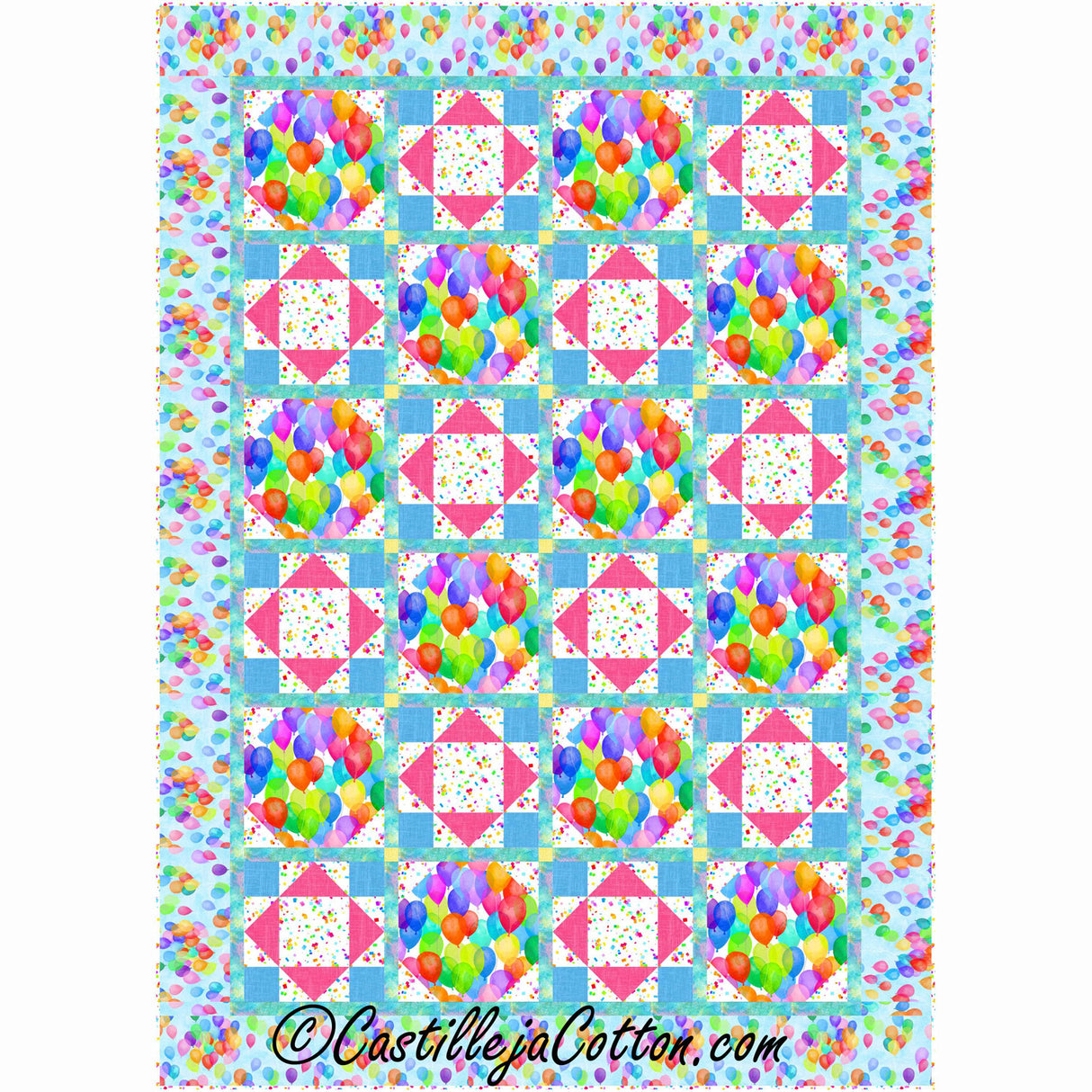 Confetti Balloons Downloadable Pattern by Castilleja Cotton