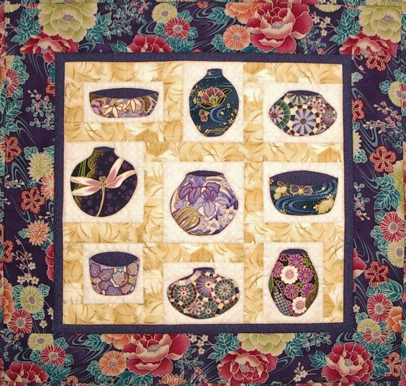 Asian Painted Pots Downloadable Pattern By Castilleja Cotton