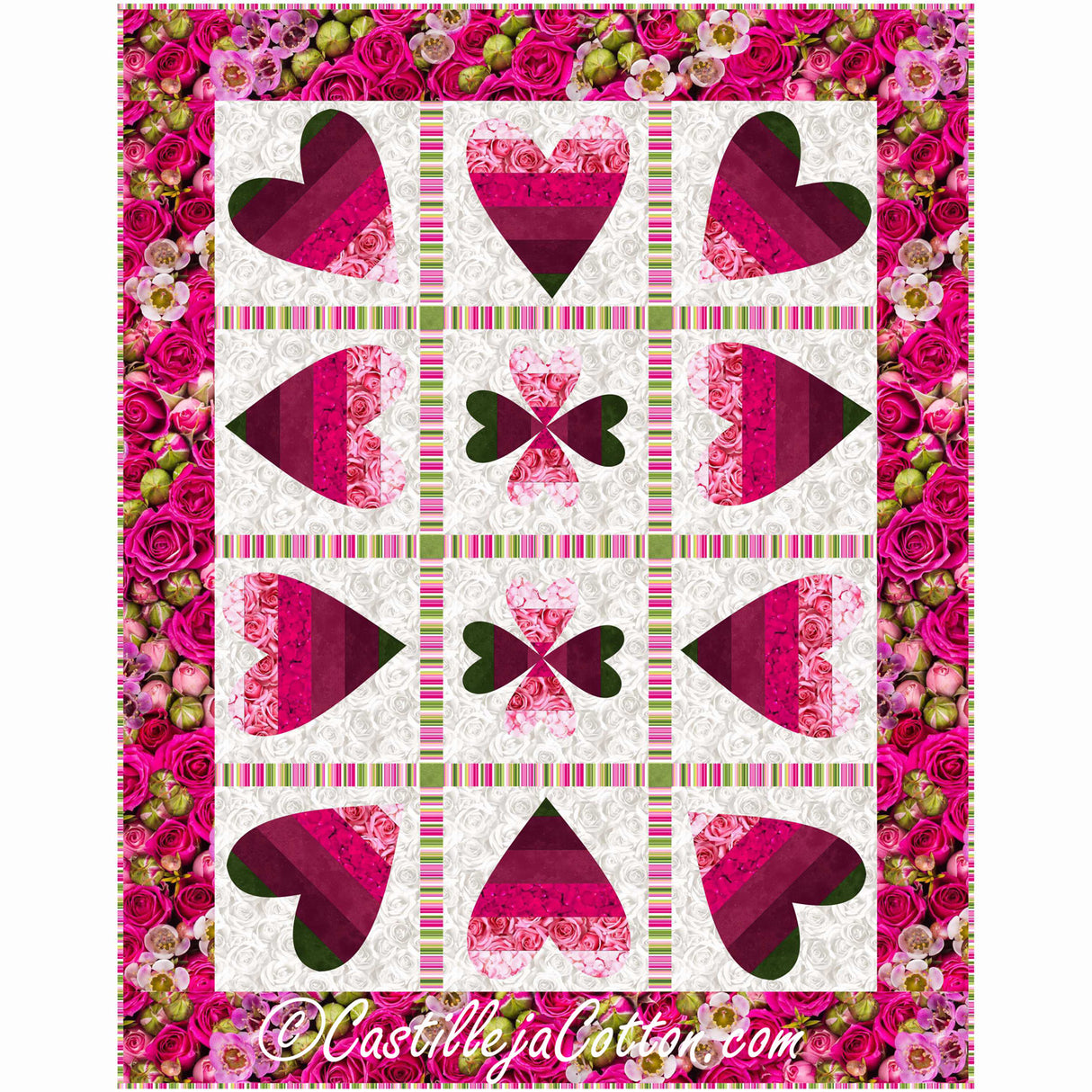 Dancing Hearts Downloadable Pattern by Castilleja Cotton