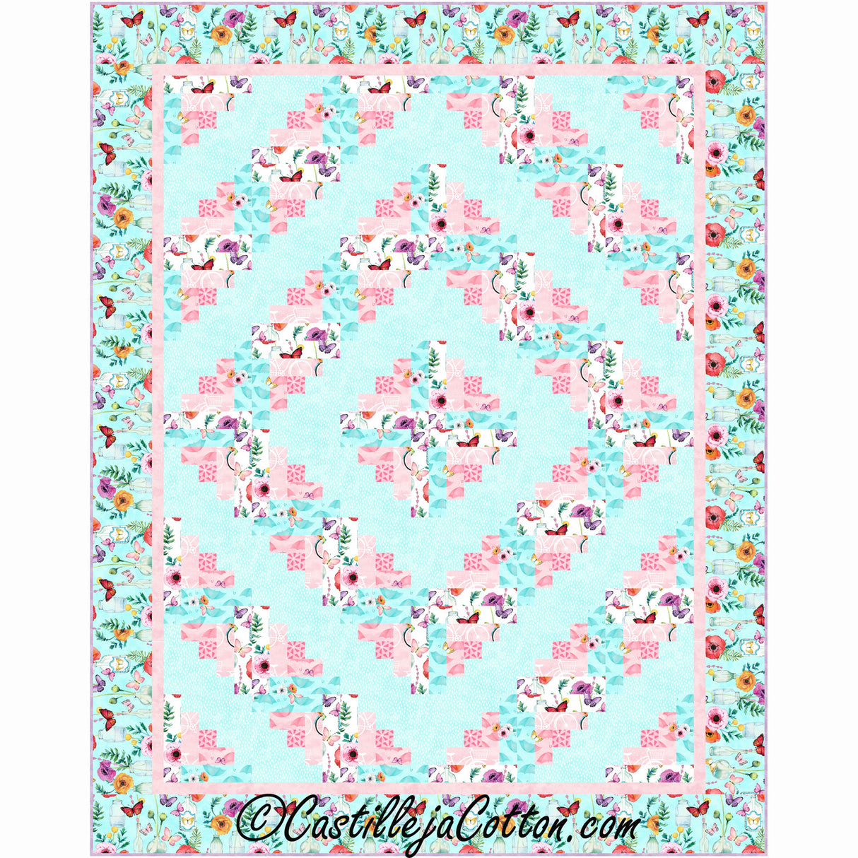 Monet Lap Log Cabin Downloadable Pattern By Castilleja Cotton