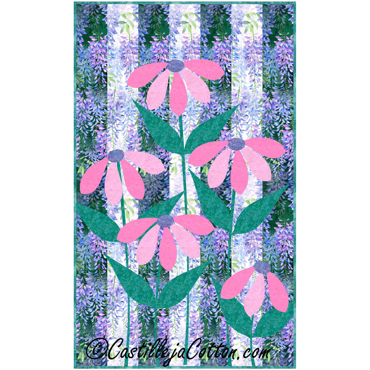 Ribbon Cone Flowers Downloadable Pattern by Castilleja Cotton