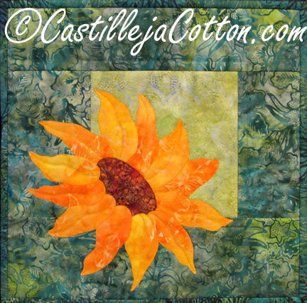 Single Sunflower Downloadable Pattern By Castilleja Cotton