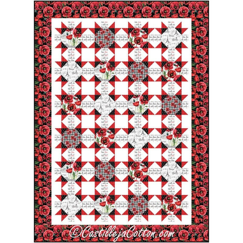 Paris and Poppies Lap Downloadable Pattern By Castilleja Cotton