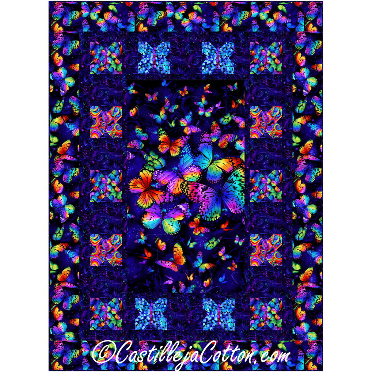 Florescent Butterflies Downloadable Pattern By Castilleja Cotton