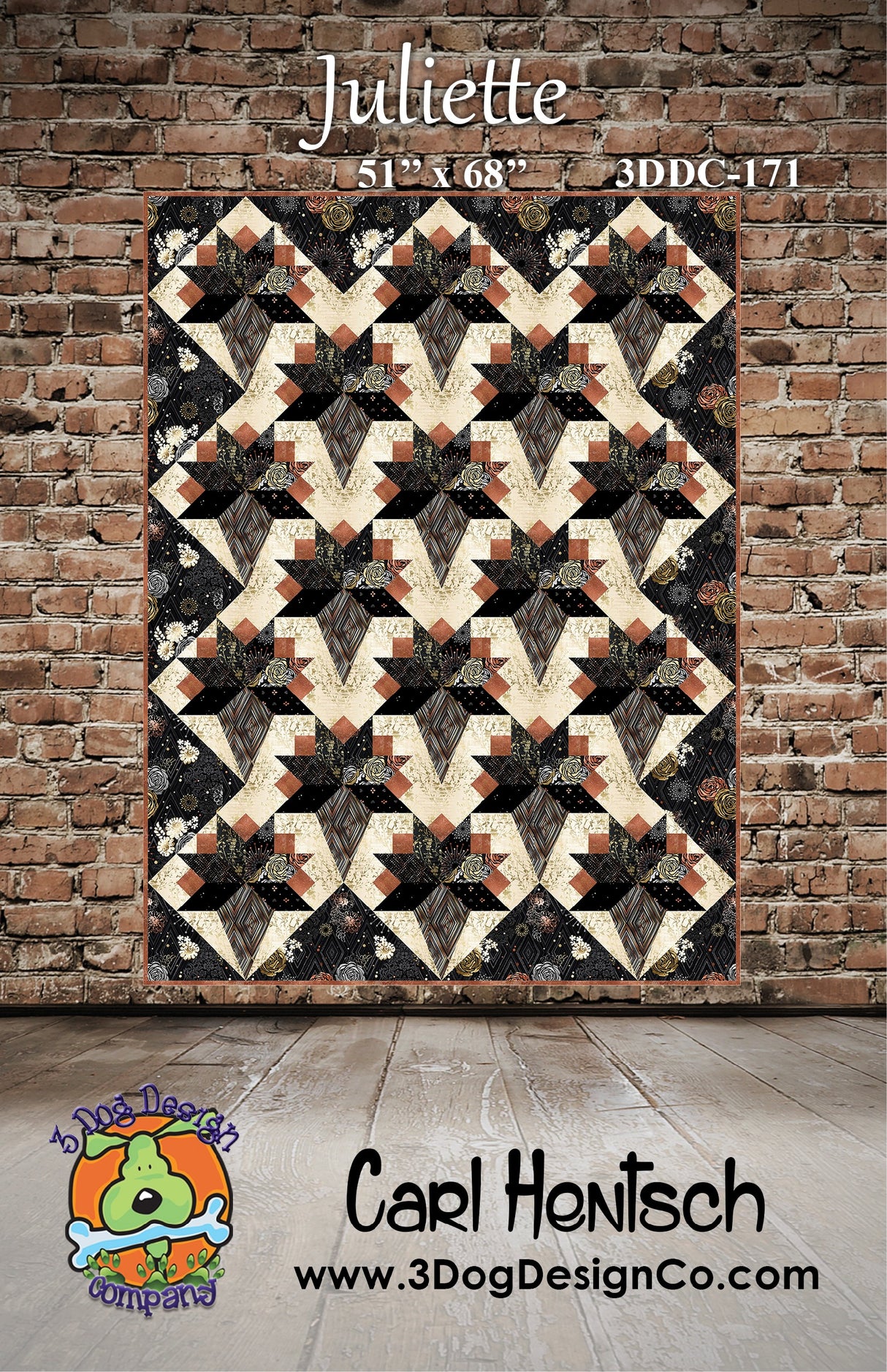 Juliette Downloadable Pattern by 3 Dog Design Co Quilt Patterns