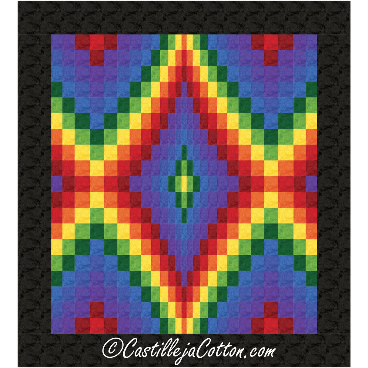 Bargello Diamond Echo Queen Downloadable Pattern by Castilleja Cotton