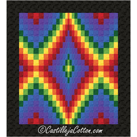 Bargello Diamond Echo Queen Downloadable Pattern by Castilleja Cotton