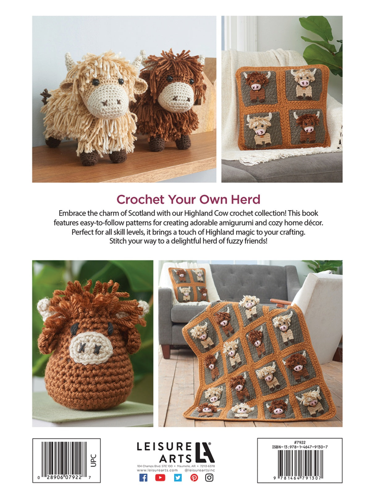 Back of the Highland Cows Crochet by Leisure Arts