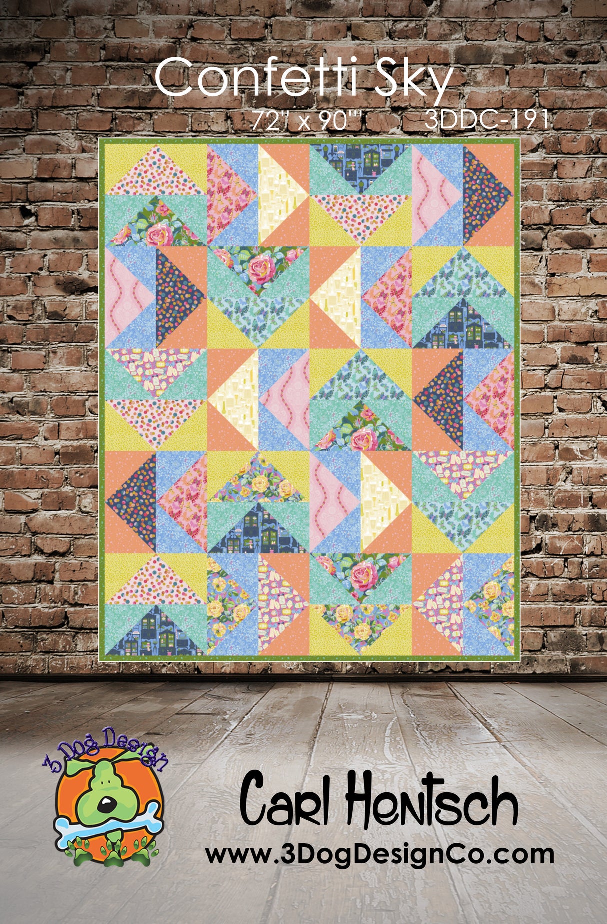 Confetti Sky Downloadable Pattern by 3 Dog Design Co Quilt Patterns