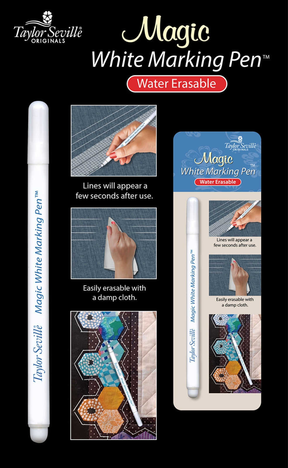 Magic Marking Pen white Quilt Pattern by Taylor Seville Original