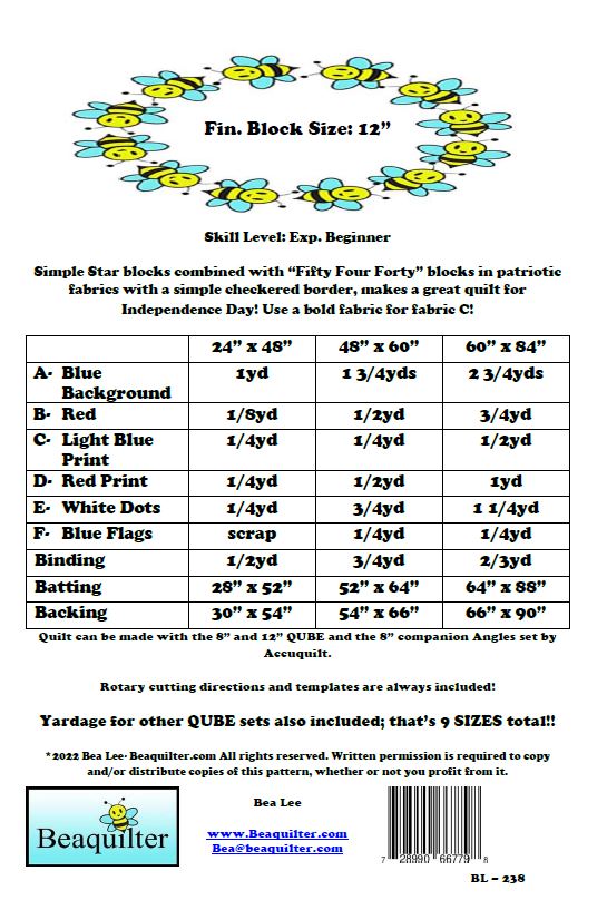 Back of the Picnic Downloadable Pattern by Beaquilter