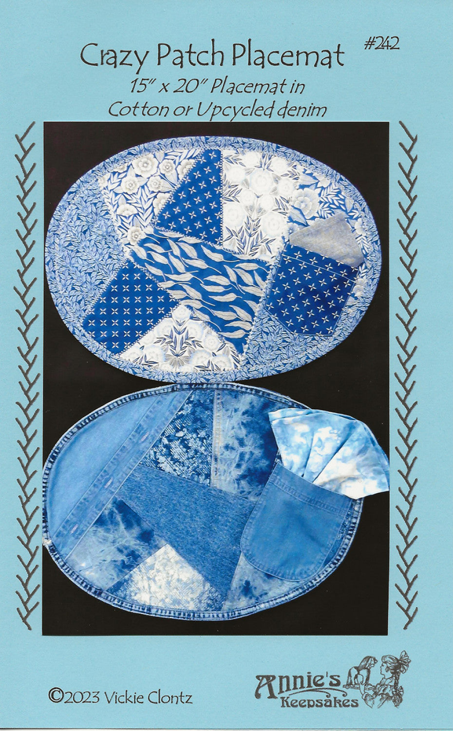 Crazy Patch Placemats Pattern by Annie's Keepsakes