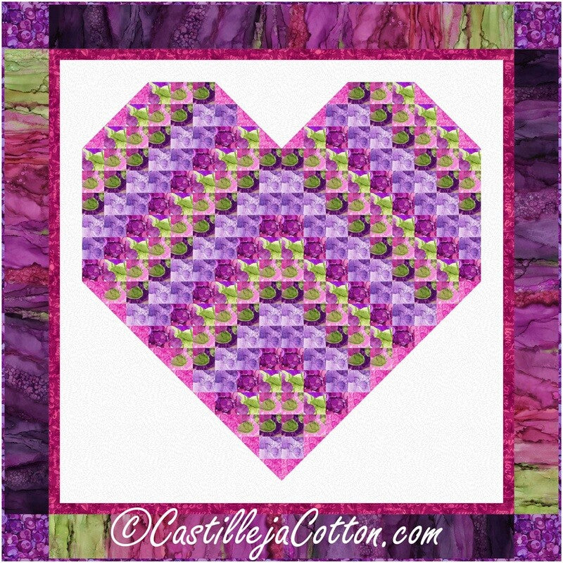 Floral Heart Lap Downloadable Pattern by Castilleja Cotton