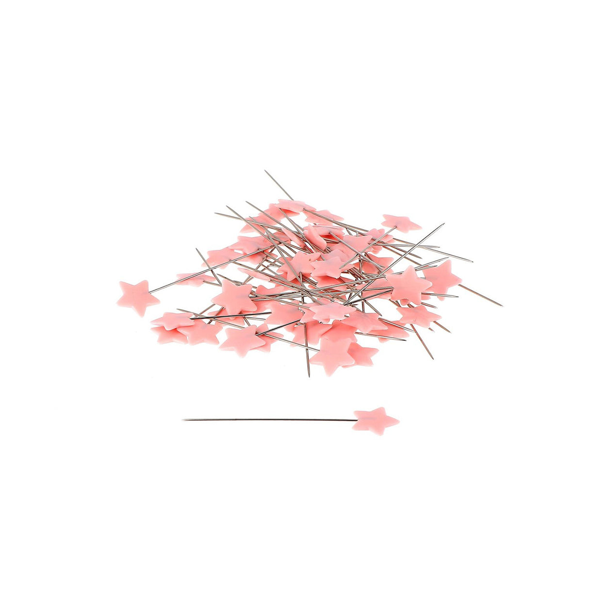 Plastic Head Pins 1-1/2in Light Pink Star 100ct by Bohin