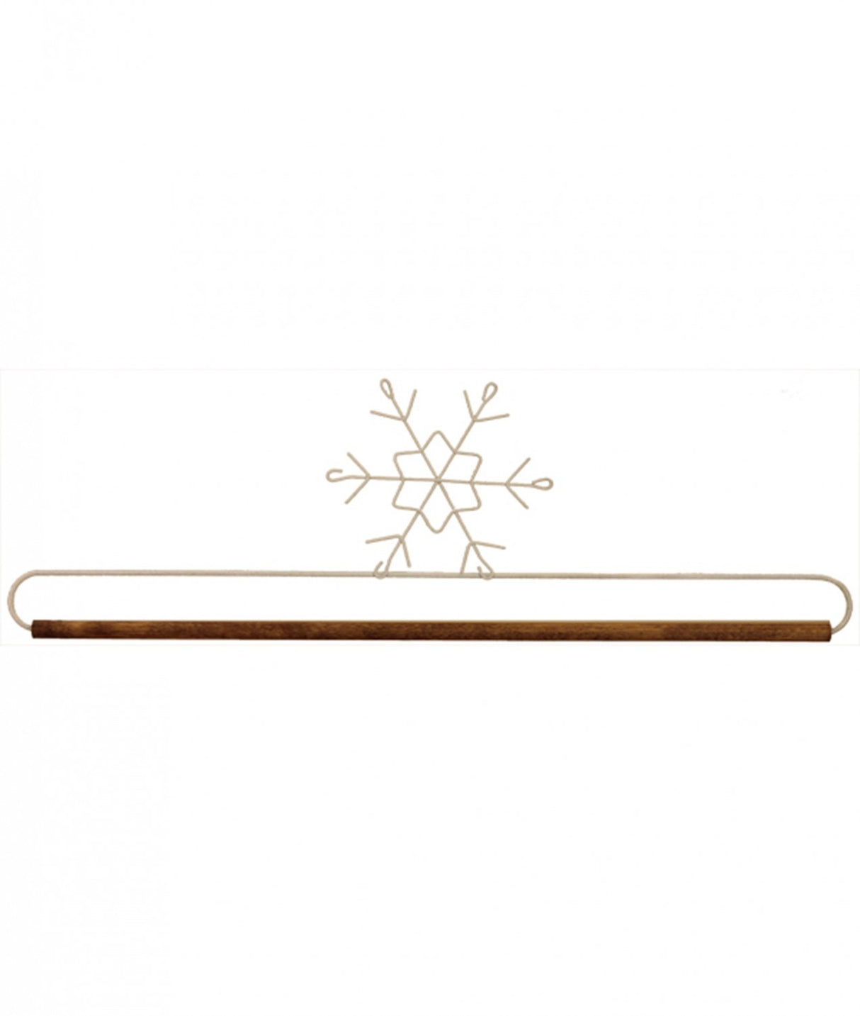 16in Snowflake Holder With Dowel Tex White