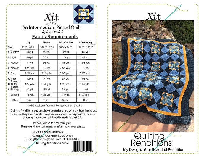 Xit Quilt Pattern by Quilting Renditions