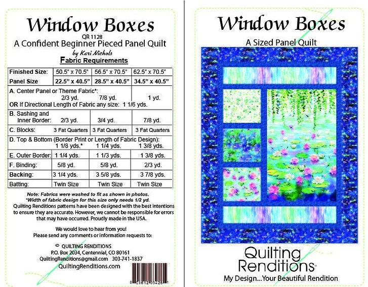 Window Boxes Quilt Pattern by Quilting Renditions