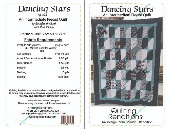 Back of the Dancing Stars Downloadable Pattern by Quilting Renditions