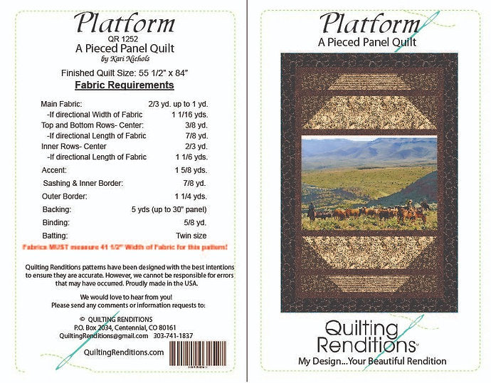 Back of the Platform Downloadable Pattern by Quilting Renditions