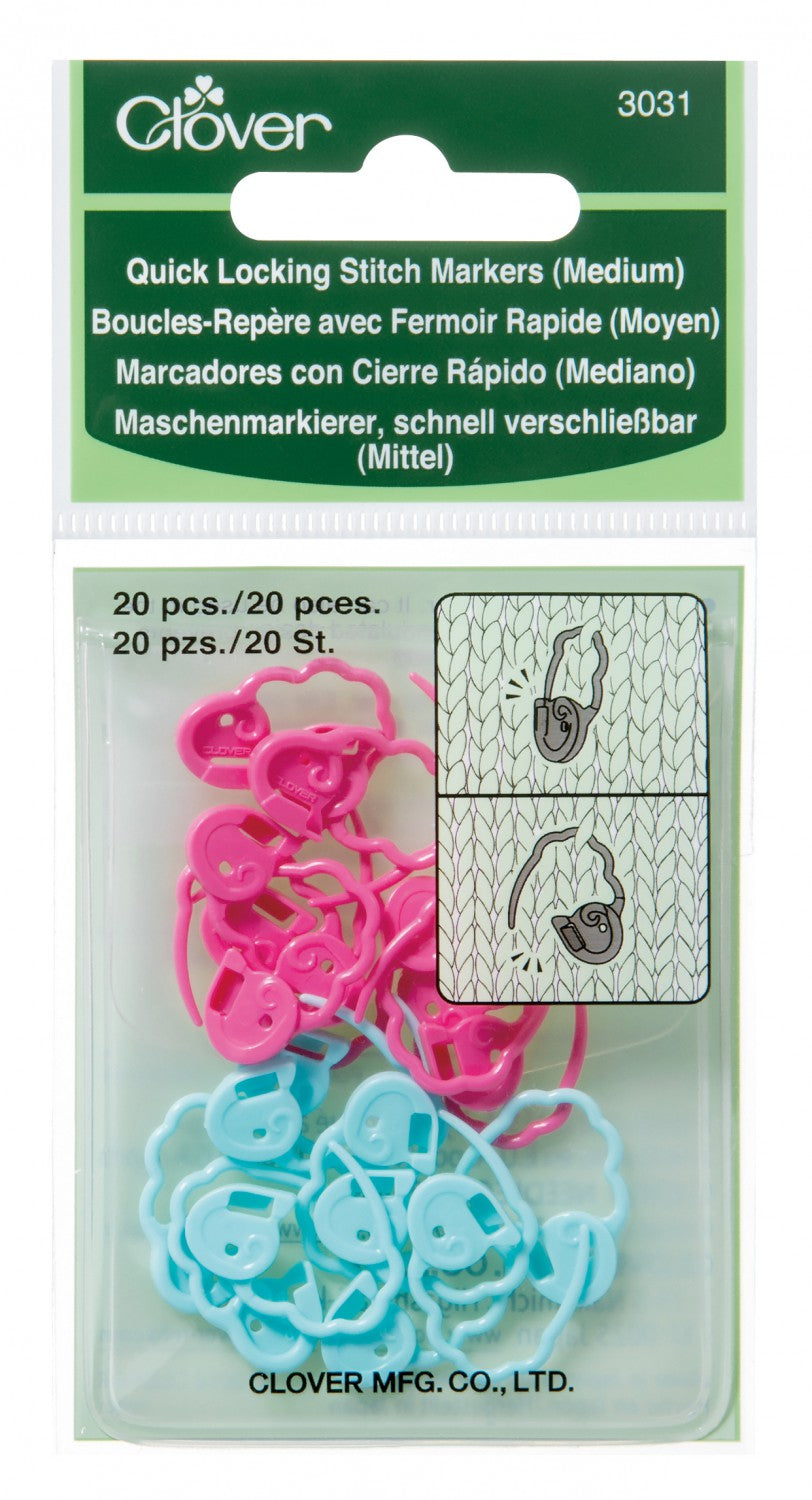 Quick Locking Stitch Markers - Medium by Clover Needlecraft