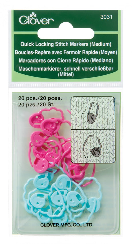 Quick Locking Stitch Markers - Medium by Clover Needlecraft