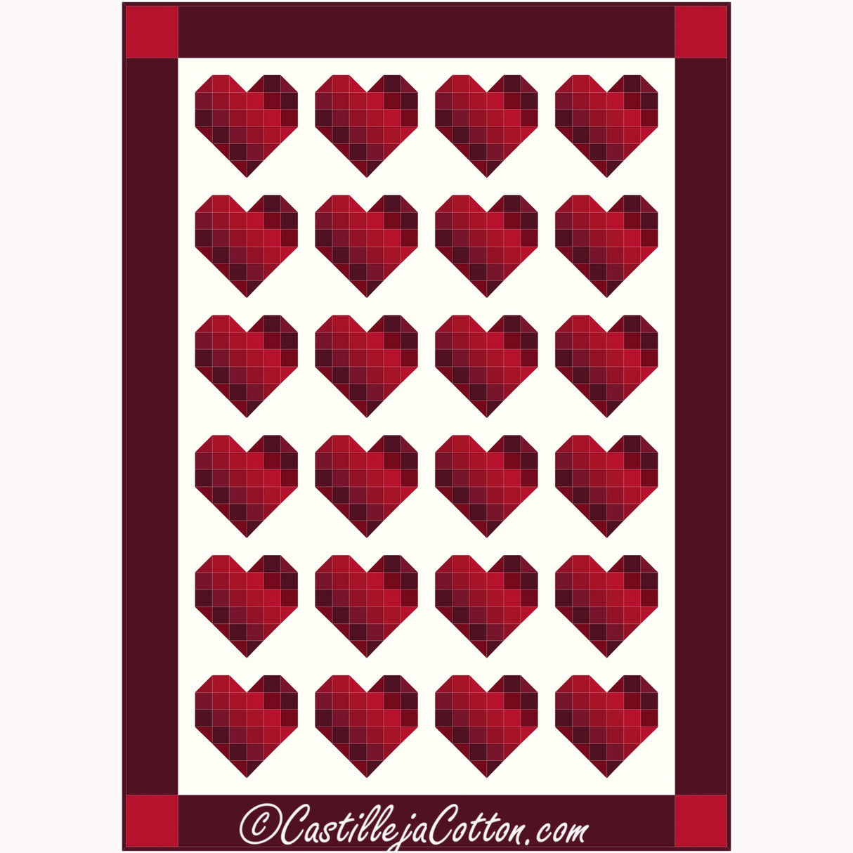 A Bundle of Hearts 3 Downloadable Pattern by Castilleja Cotton