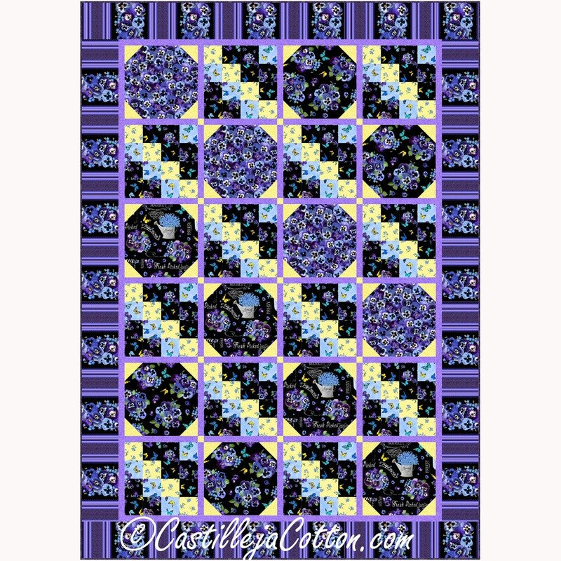 Pansies and Butterflies Downloadable Pattern By Castilleja Cotton