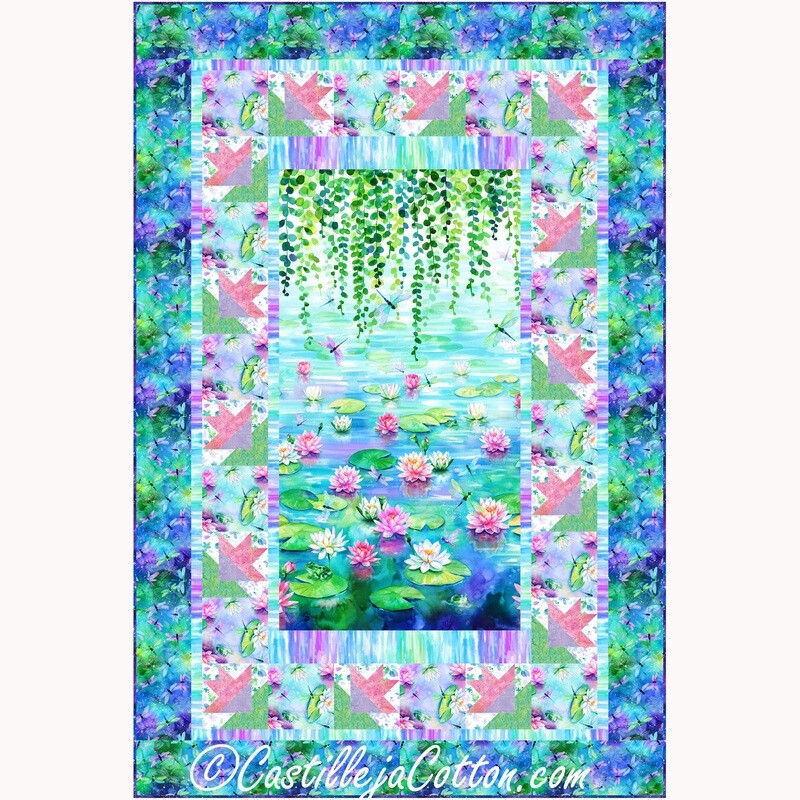 Waterlilies Lap Downloadable Pattern By Castilleja Cotton