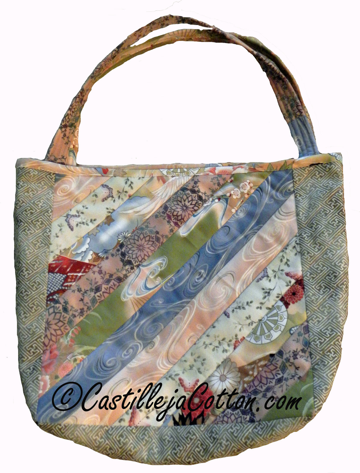 Ribbon Tote Bag Multi Downloadable Pattern By Castilleja Cotton