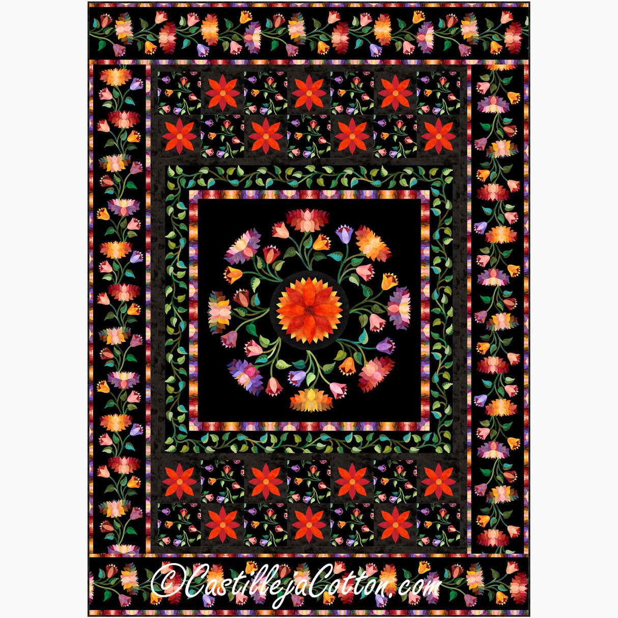 Flamenco Floral Dance Downloadable Pattern by Castilleja Cotton