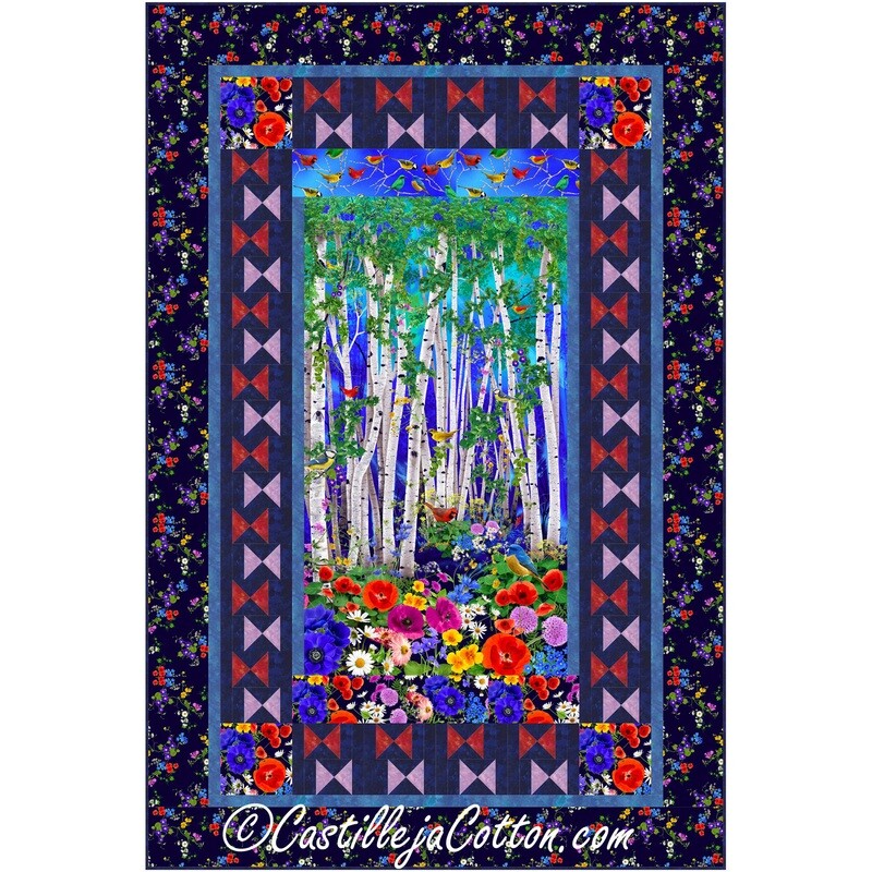 Forest, Birds and Butterflies Downloadable Pattern by Castilleja Cotton