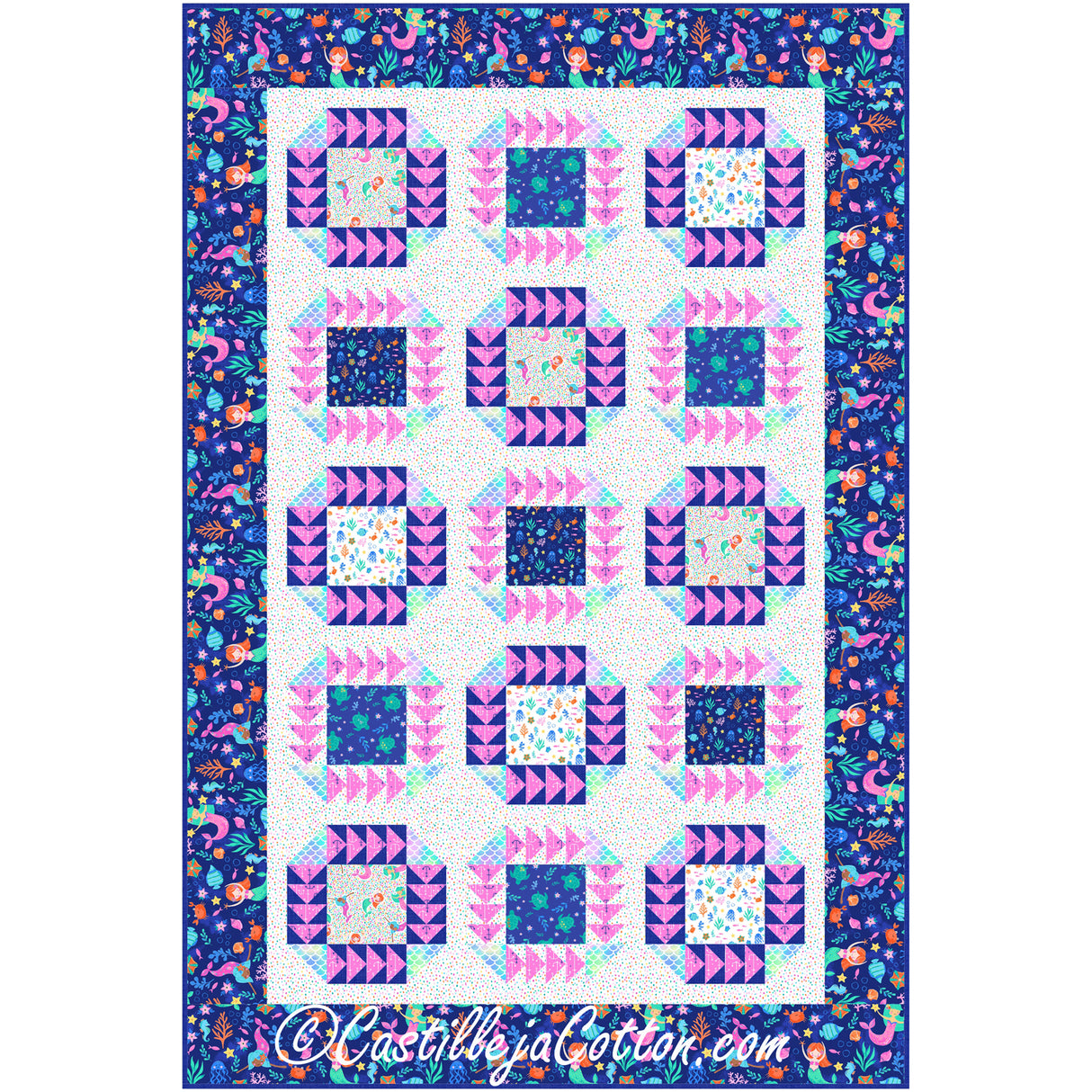 Mermaids and Sea Life Downloadable Pattern by Castilleja Cotton