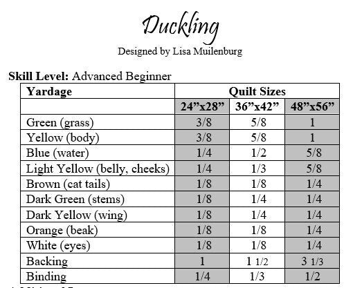 Back of the Duckling Downloadable Pattern by Counted Quilts