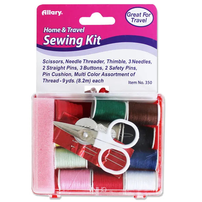 Travel sewing kit 8x3cm - 4 shades - 12pcs