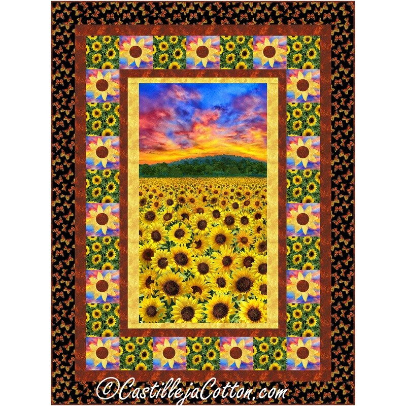 Sunset Sunflowers Downloadable Pattern By Castilleja Cotton